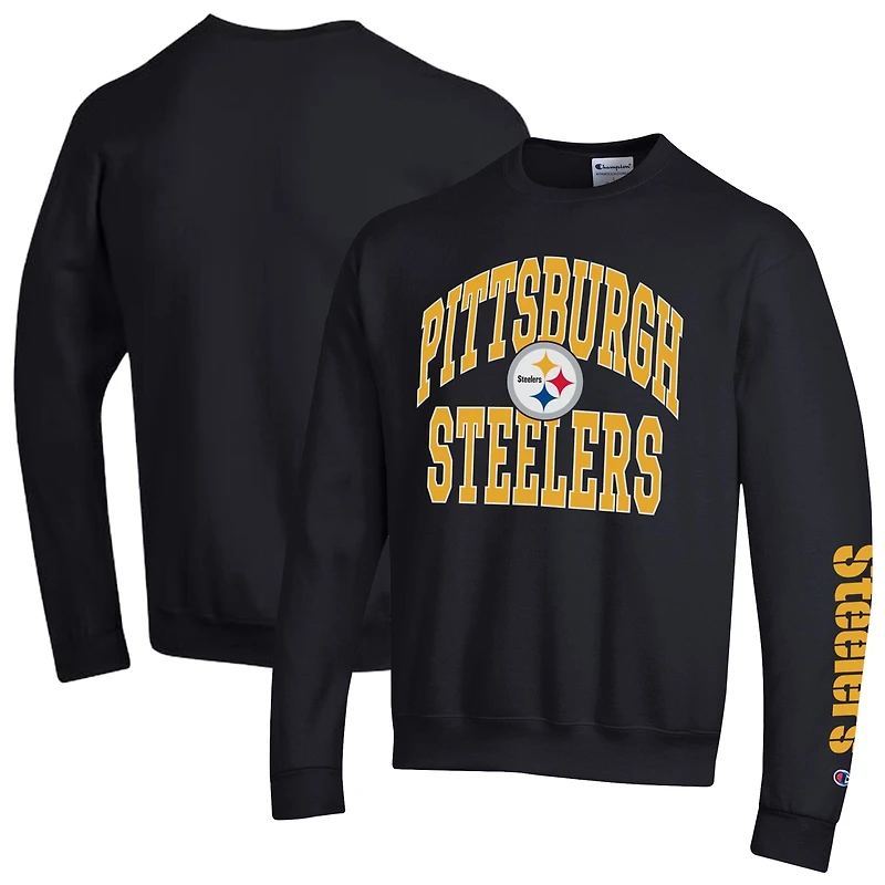 Men's Champion Black Pittsburgh Steelers Powerblend Fleece Sweatshirt