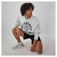 Men's Champion  Heather Gray Pittsburgh Steelers Reverse Weave Fleece Pullover Sweatshirt