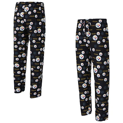 Men's Concepts Sport Black Pittsburgh Steelers Mosaic All Over Print Pants