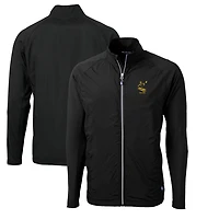 Veste rétro noire Cutter & Buck des Pittsburgh Steelers Adapt Eco Knit hybride recyclée à fermeture éclair intégrale pour homme