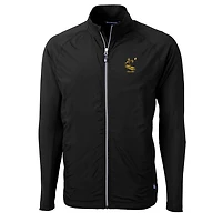 Veste rétro noire Cutter & Buck des Pittsburgh Steelers Adapt Eco Knit hybride recyclée à fermeture éclair intégrale pour homme