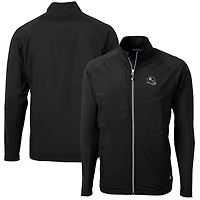 Men's Cutter & Buck  Black Pittsburgh Steelers Helmet Adapt Eco Knit Hybrid Recycled Full-Zip Jacket