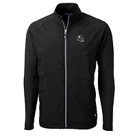 Men's Cutter & Buck  Black Pittsburgh Steelers Helmet Adapt Eco Knit Hybrid Recycled Full-Zip Jacket