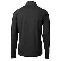 Men's Cutter & Buck  Black Pittsburgh Steelers Helmet Adapt Eco Knit Hybrid Recycled Quarter-Zip Pullover Top