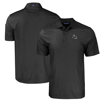 Polo extensible recyclé à imprimé géométrique ton sur pour homme, coupeur et buck, noir, avec casque des Pittsburgh Steelers, grandes tailles