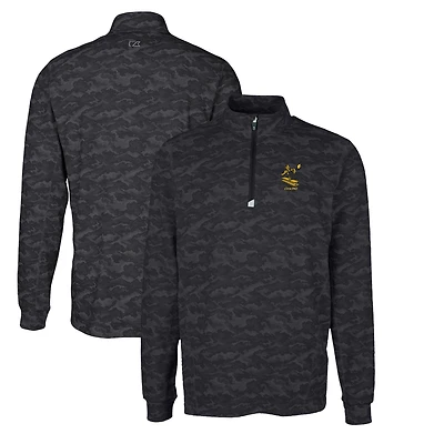 Pull-over extensible à fermeture éclair quart de tour pour homme, coupeur et buck, noir, avec logo rétro des Pittsburgh Steelers, coupe grande taille, imprimé camouflage Traverse