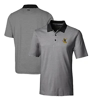 Men's Cutter & Buck Black Pittsburgh Steelers Throwback Logo Forge Tonal Stripe Stretch Polo