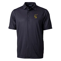 Polo extensible noir à imprimé double point Pike et logo rétro des Pittsburgh Steelers pour homme Cutter & Buck