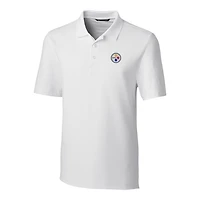 Polo extensible Forge blanc Cutter & Buck pour homme des Pittsburgh Steelers, grandes tailles