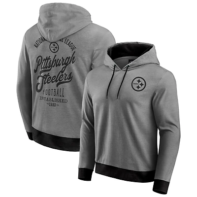 Sweat à capuche en tricot ton sur pour homme de la collection Darius Rucker Fanatics, noir, des Pittsburgh Steelers