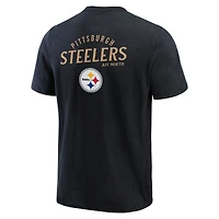 Men's Darius Rucker Collection by Fanatics Black Pittsburgh Steelers Washed Henley T-Shirt