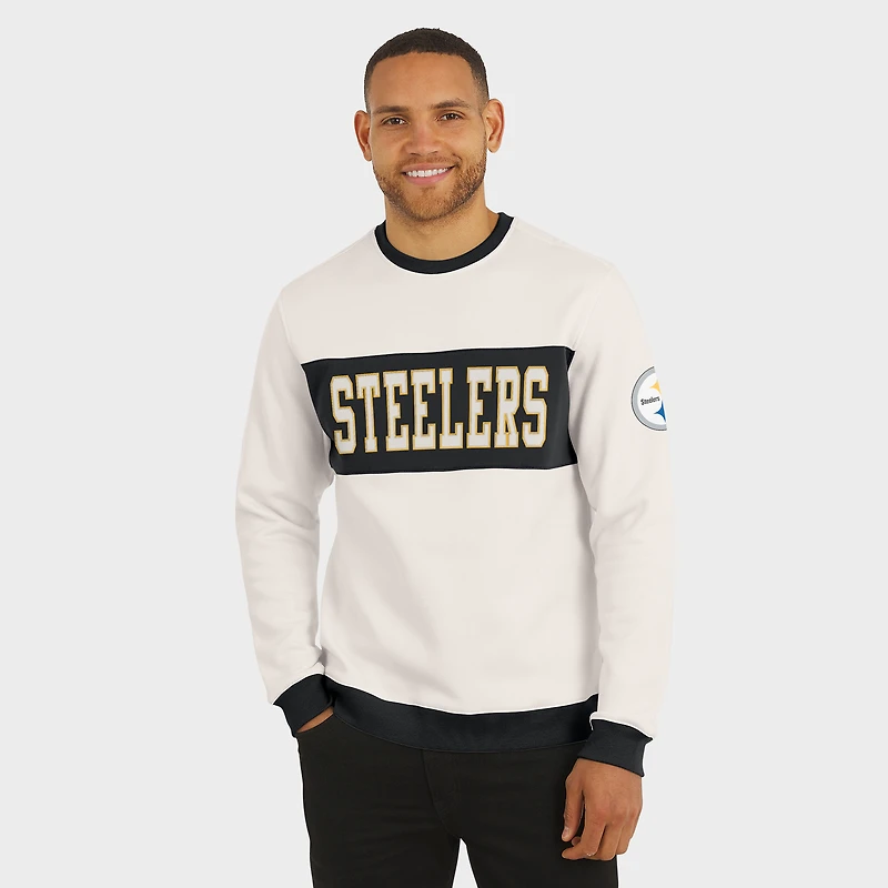 Sweat-shirt colorblock crème des Pittsburgh Steelers pour homme de la collection Darius Rucker par Fanatics