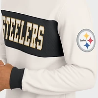Men's Darius Rucker Collection by Fanatics  Cream Pittsburgh Steelers Colorblock Pullover Sweatshirt