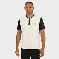 Men's Darius Rucker Collection by Fanatics Cream Pittsburgh Steelers Henley Colorblock Slub Pocket T-Shirt