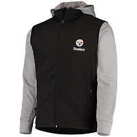 Veste entièrement zippée Dunbrooke pour hommes, noir/gris, Pittsburgh Steelers Alpha