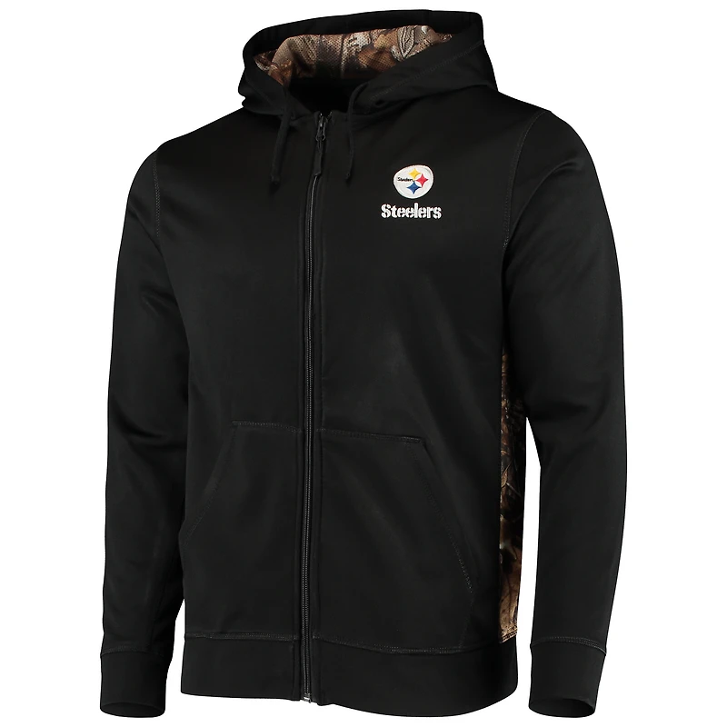 Pull à capuche entièrement zippé en molleton technique Decoy pour hommes Dunbrooke Camo Pittsburgh Steelers de