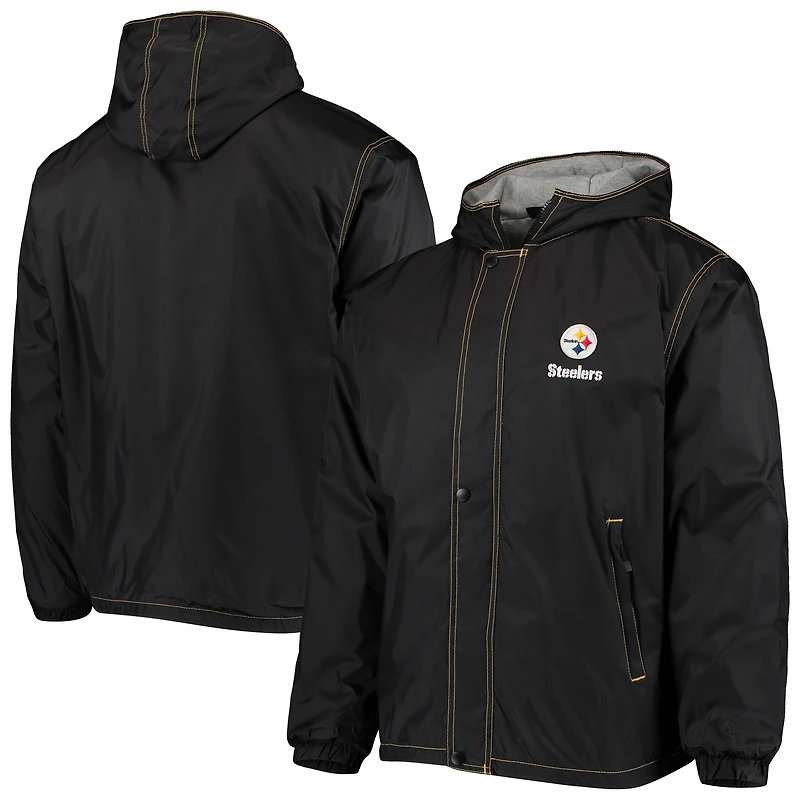 Veste Dunbrooke noire pour homme Pittsburgh Steelers Logo Legacy Stadium entièrement zippée