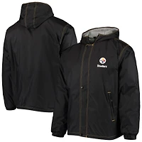 Veste Dunbrooke noire pour homme Pittsburgh Steelers Logo Legacy Stadium entièrement zippée