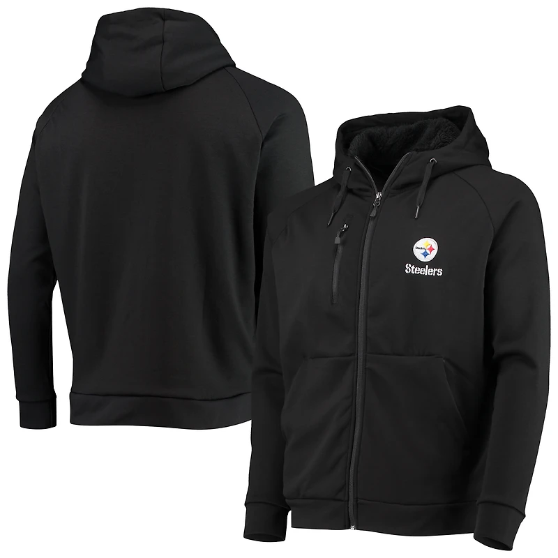 Men's Dunbrooke Black Pittsburgh Steelers Shag Tri-Blend Full-Zip Raglan Hoodie