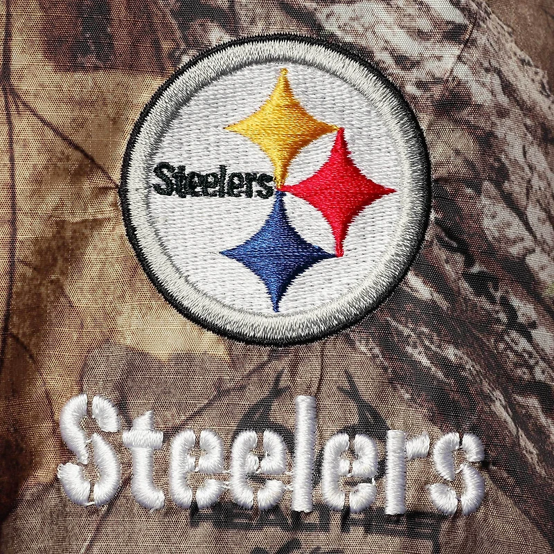 Dunbrooke Realtree Camo Pittsburgh Steelers Circle Sportsman Veste imperméable compressible entièrement zippée pour hommes