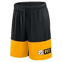 Short de performance Fanatics noir/or pour homme, taille grande, des Steelers Pittsburgh, Best of the
