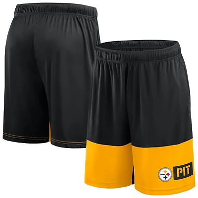 Short de performance Fanatics noir/or pour homme, taille grande, des Steelers Pittsburgh, Best of the