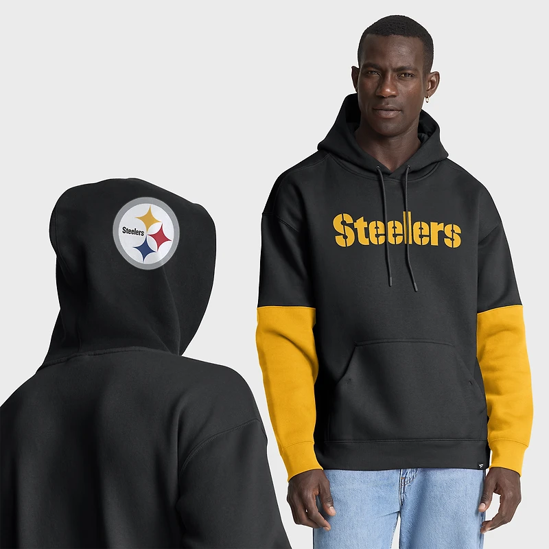 Men's Fanatics Black/Gold Pittsburgh Steelers Helmet Pullover Hoodie