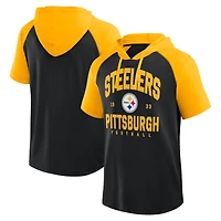 Sweat à capuche manches courtes Fanatics noir/or pour homme des Pittsburgh Steelers Prime