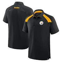 Polo raglan noir Fanatics pour homme des Pittsburgh Steelers