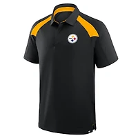Polo raglan noir Fanatics pour homme des Pittsburgh Steelers