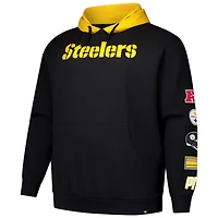 Men's Fanatics Black Pittsburgh Steelers Big & Tall Patched Out Pullover Hoodie