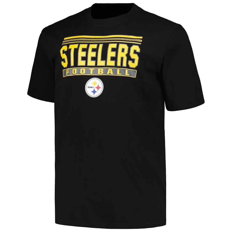 T-shirt pop noir Big & Tall Fanatics pour hommes des Steelers de Pittsburgh