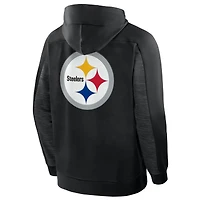 Sweat à capuche zippé noir pour homme Fanatics des Pittsburgh Steelers Checkdown Pass