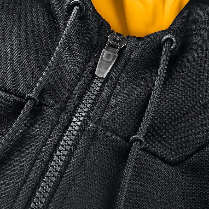 Sweat à capuche zippé noir pour homme Fanatics des Pittsburgh Steelers Checkdown Pass