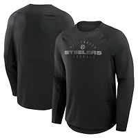 T-shirt à manches longues Fanatics noir pour homme avec motif de couverture des Steelers Pittsburgh