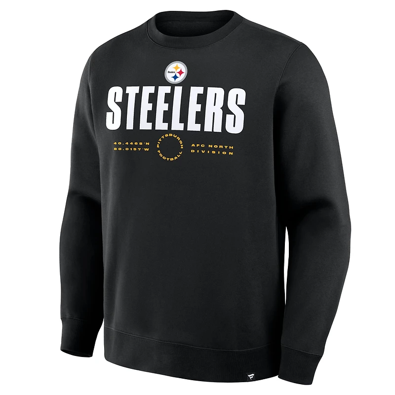Sweat-shirt noir Fanatics pour homme, motif Legacy Direct Handoff des Pittsburgh Steelers