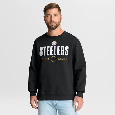 Sweat-shirt noir Fanatics pour homme, motif Legacy Direct Handoff des Pittsburgh Steelers