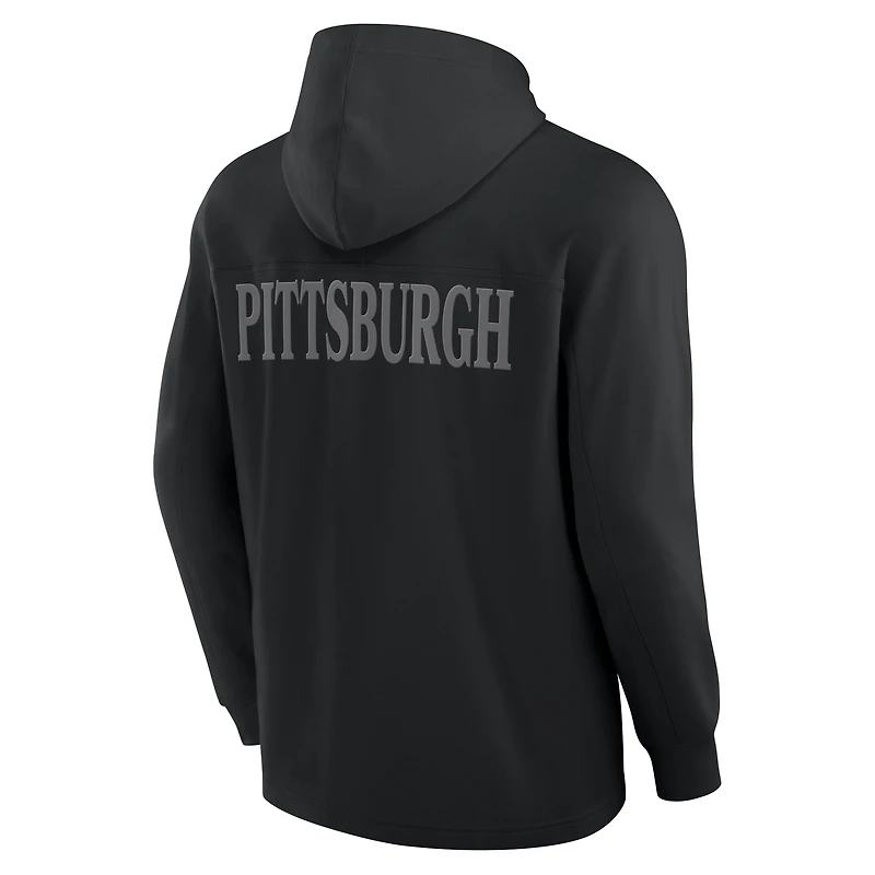 T-shirt à capuche manches longues noir Pittsburgh Steelers Elements Blaze Tri-Blend pour hommes Fanatics
