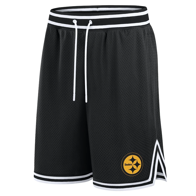 Short Fanatics noir pour homme Pittsburgh Steelers Elements Future Ground