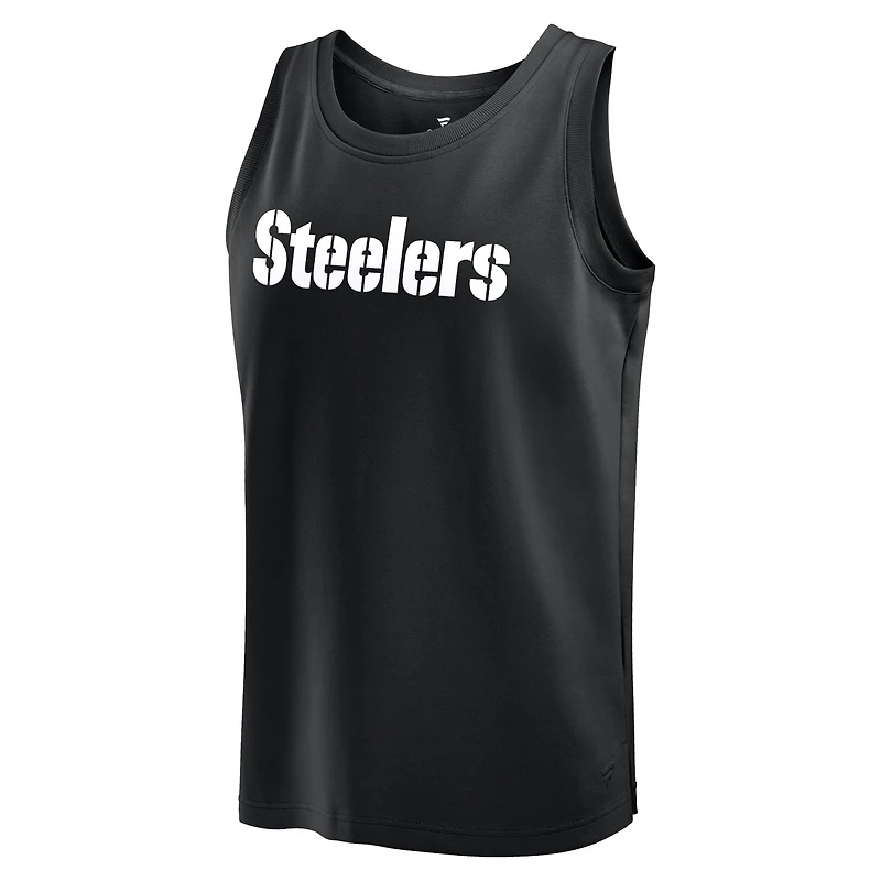 Débardeur noir Fanatics Pittsburgh Steelers Elements pour hommes