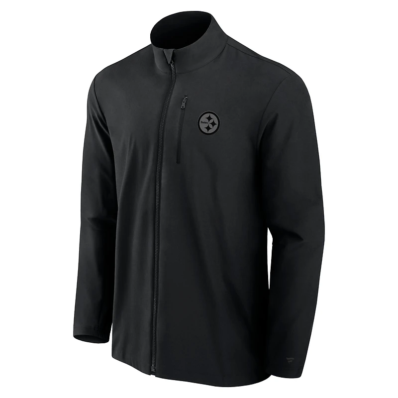 Veste zippée légère et ton sur Pittsburgh Steelers Front Office noire pour homme de Fanatics
