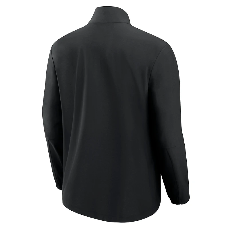 Men's Fanatics Black Pittsburgh Steelers Front Office Micro Tonal Lightweight Full-Zip Jacket