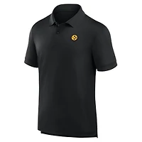 Polo noir Fanatics pour homme avec logo Front Office Move des Pittsburgh Steelers