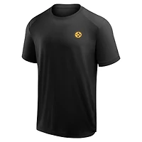 T-shirt noir Fanatics pour homme avec logo du front office des Pittsburgh Steelers