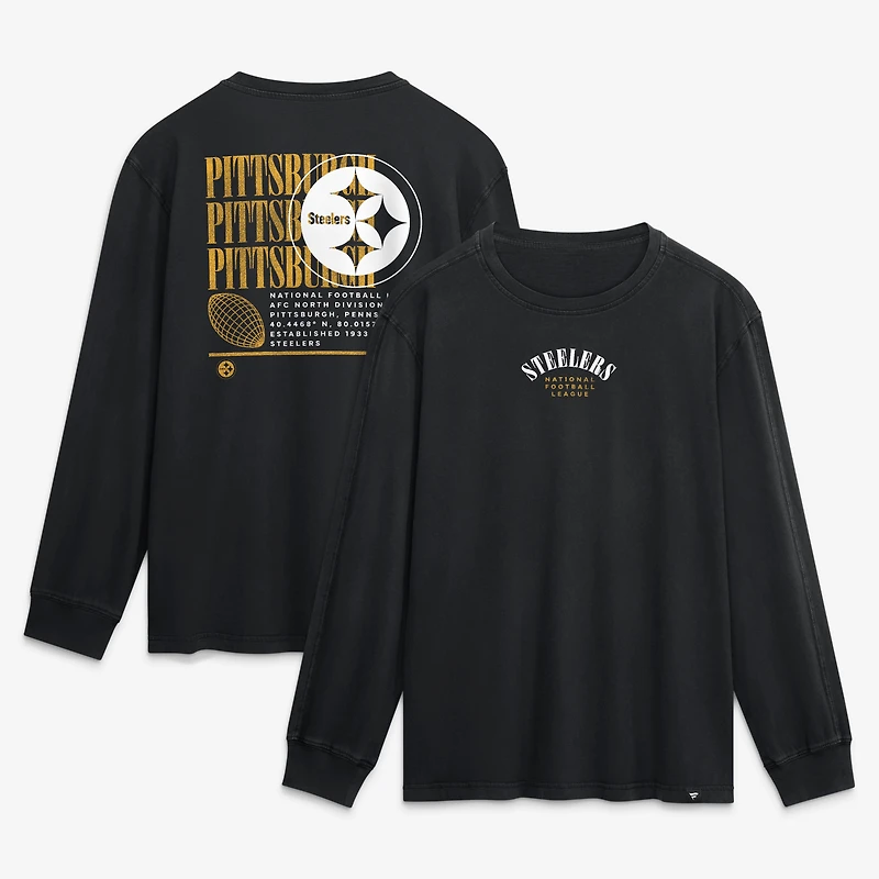 T-shirt à manches longues Fanatics Black Pittsburgh Steelers Fullback Drive pour homme