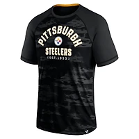 T-shirt noir Fanatics Pittsburgh Steelers Hail Mary Defender Raglan pour hommes