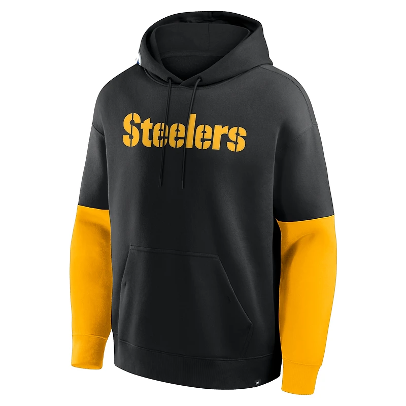 Men's Fanatics Black Pittsburgh Steelers Helmet Pullover Hoodie