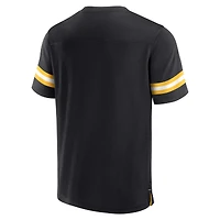 T-shirt noir à col en V Fanatics pour hommes des Pittsburgh Steelers Jersey Tackle
