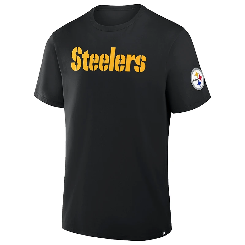 T-shirt Fanatics noir pour homme, Option Route Legacy des Pittsburgh Steelers