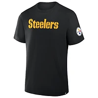 T-shirt Fanatics noir pour homme, Option Route Legacy des Pittsburgh Steelers